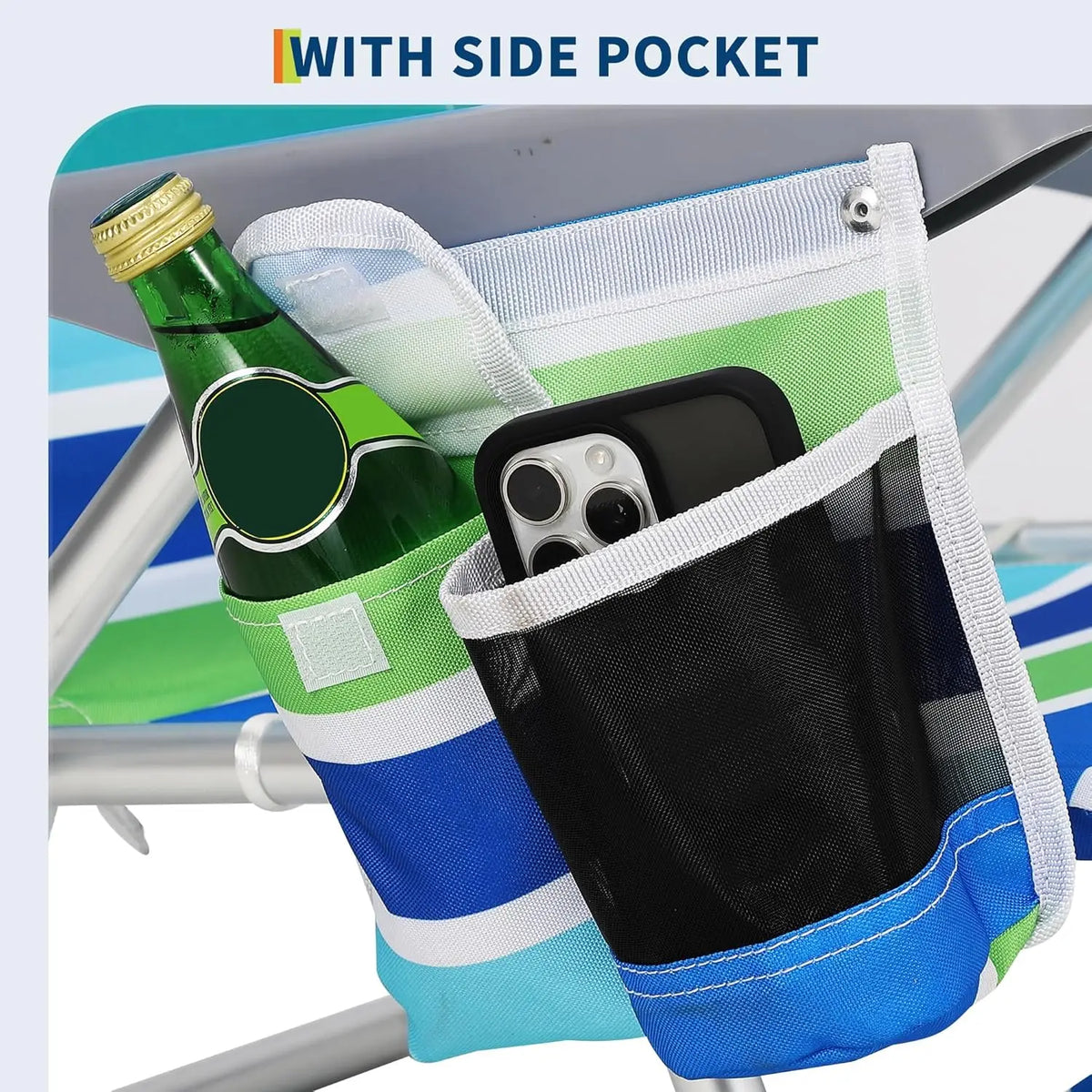 HiMISS Portable Folding Backpack Beach Chair With Cup Holder
