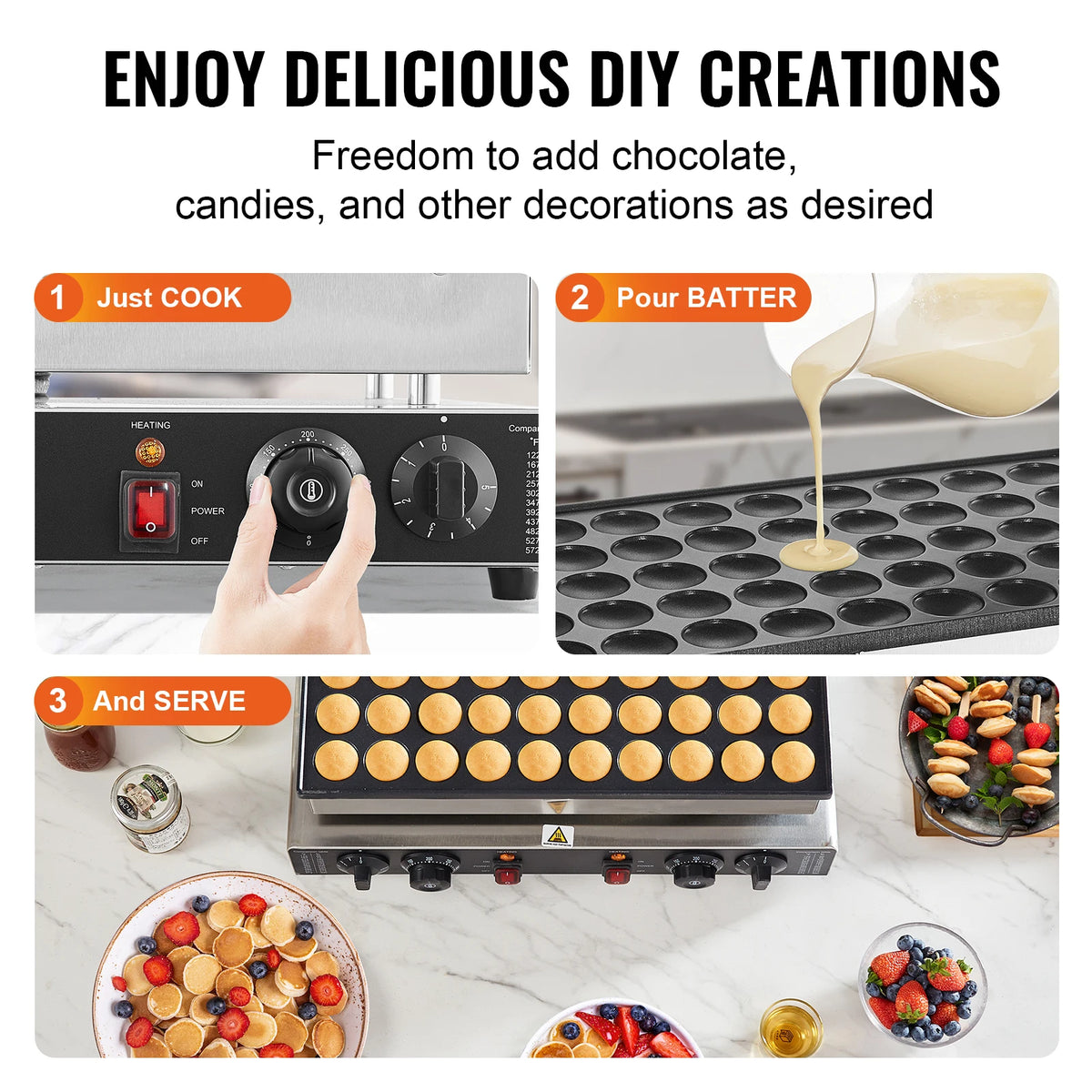 SucceBuy Commercial Nonstick Dorayaki Maker With Dual Controls