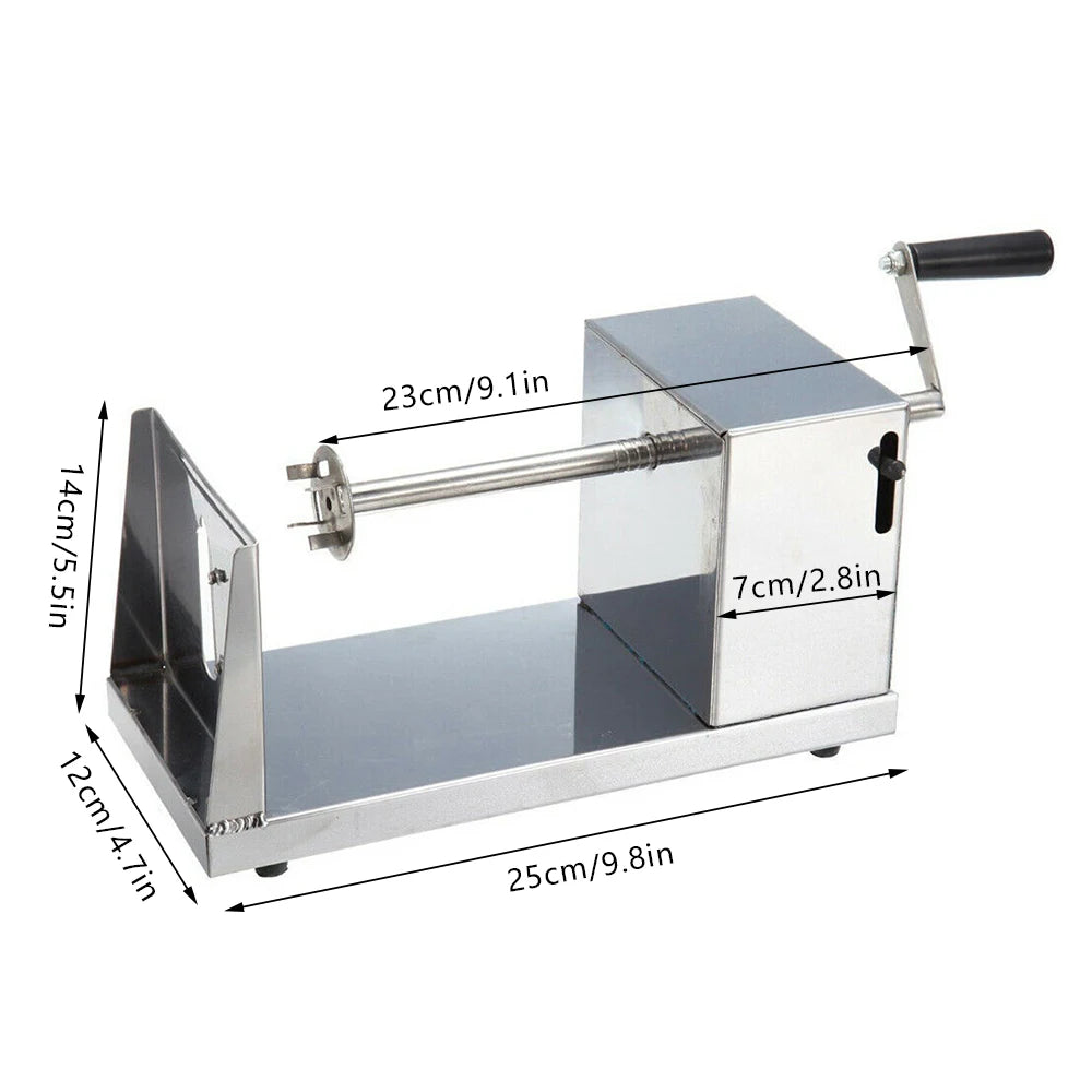 Stainless Steel Hand Cranked Spiral Potato And Apple Slicer