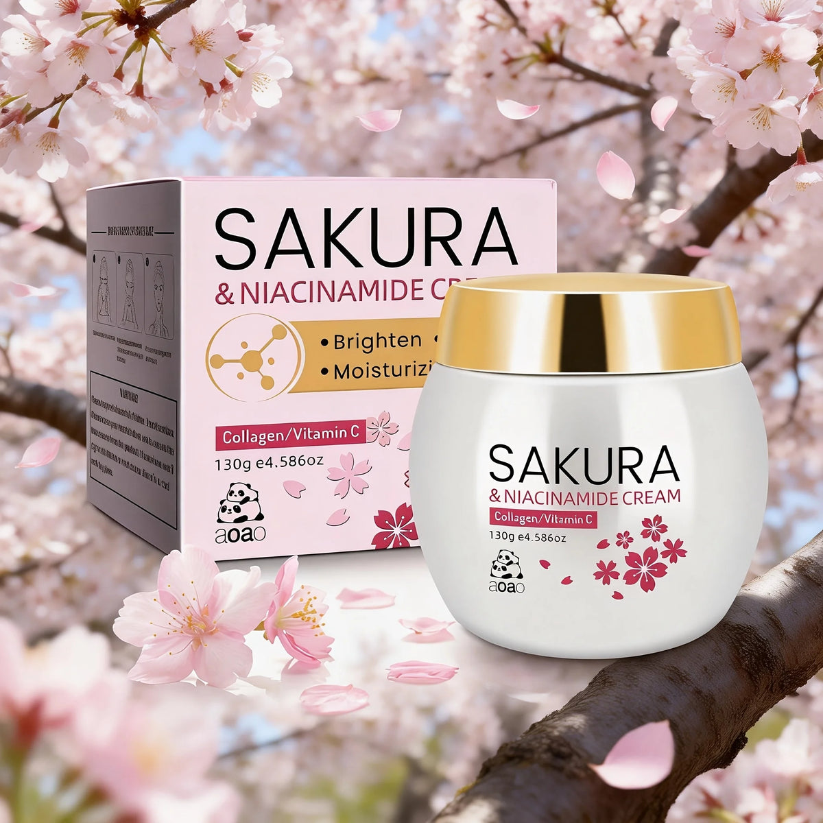 Aoao Sakura Moisturizing Face Cream With Collagen And Niacinamide