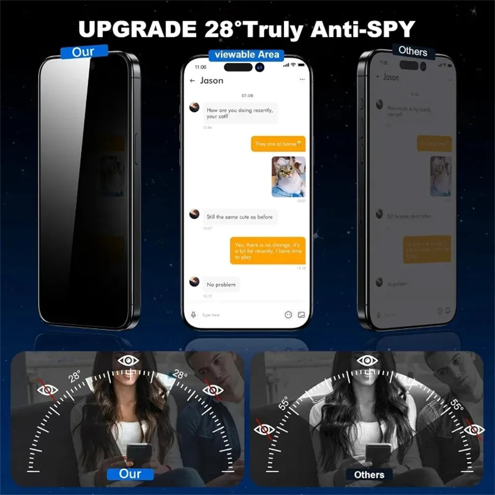 SNQP Privacy Screen Protector For iPhone Dust Free Installation Glass