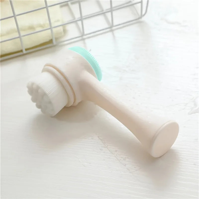 Silicone Double Sided Facial Brush Exfoliating Cleanser For Pore Cleaning