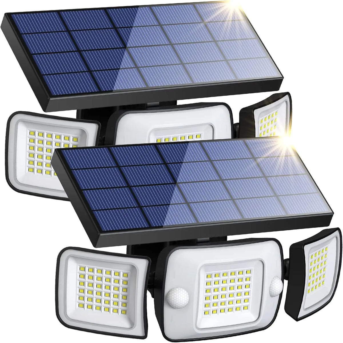 Intelamp Dimmable Solar Flood Light With Dual Motion Sensors