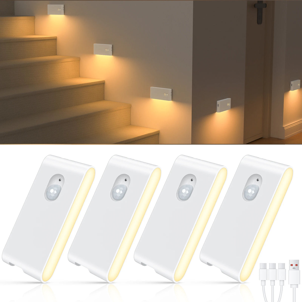 Willed Rechargeable Motion Sensor LED Night Light Wireless Wall Lamp