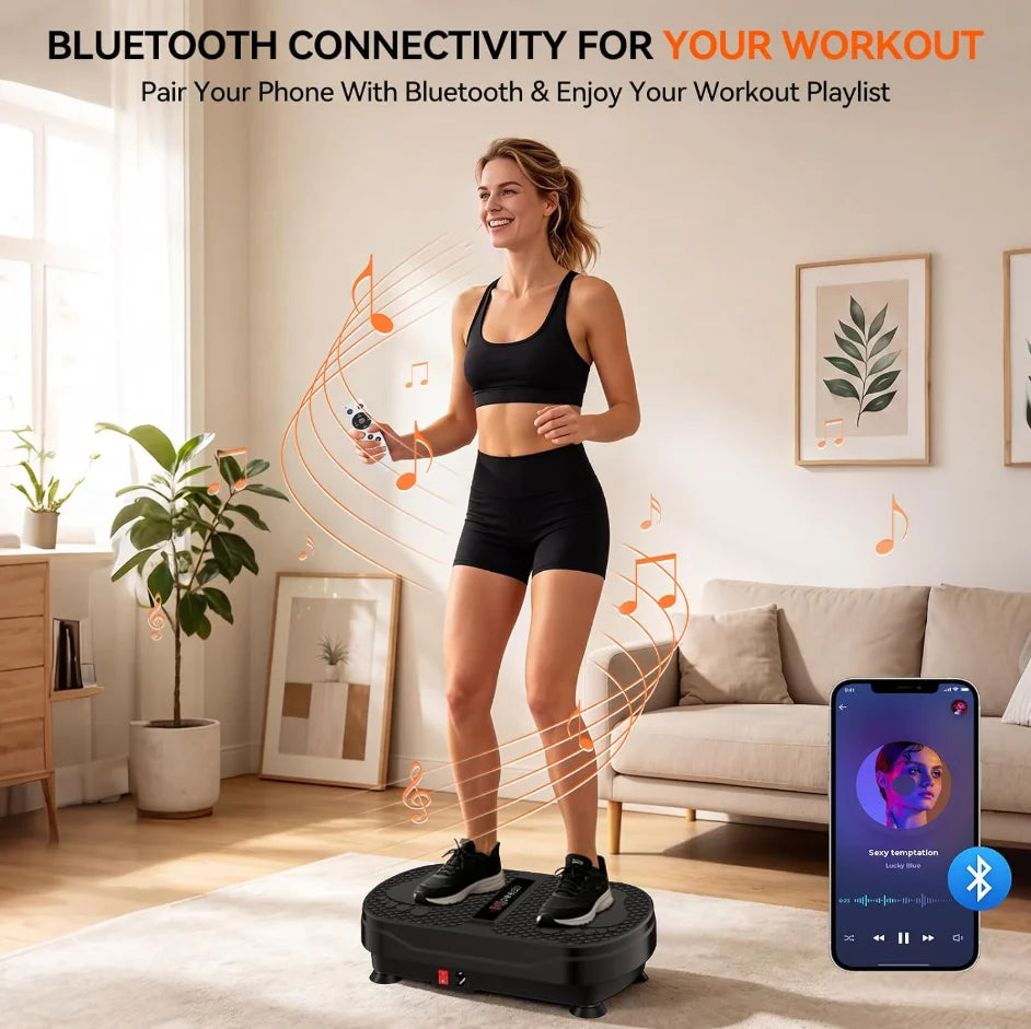 Whole Body Vibration Plate Exercise Machine Remote Control Resistance Bands