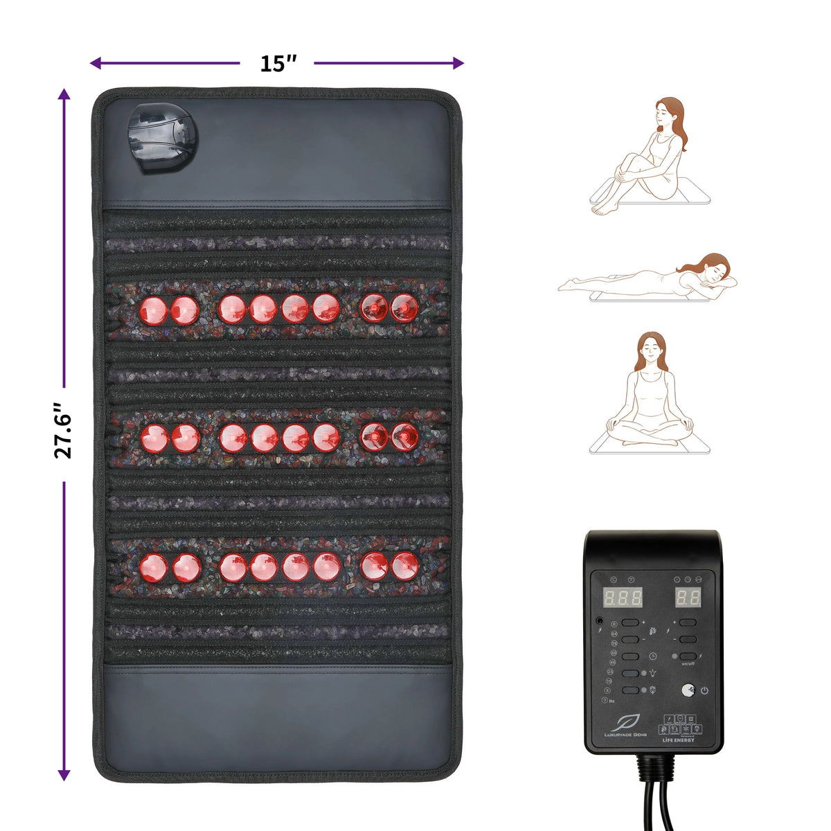 Luxuryade Pemf Amethyst Therapy Cushion With Far Infrared Heating