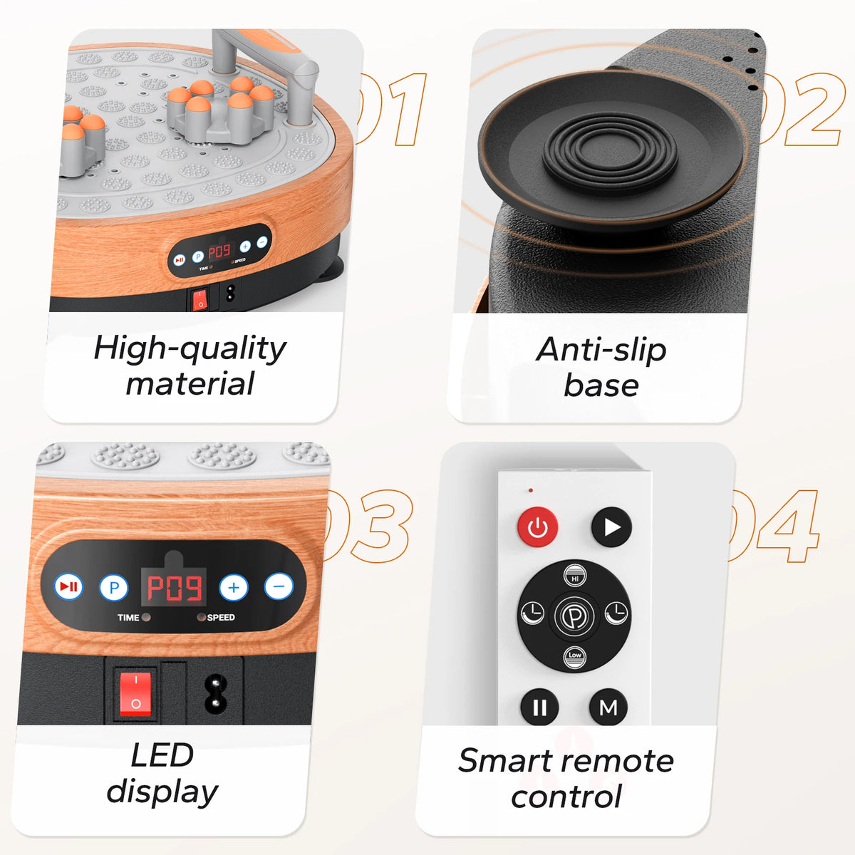 MERACH Vibration Plate Exercise Machine Vibration Plate Lymphatic Drainage Massager Whole Body Vibration Plate Helps Weight Loss