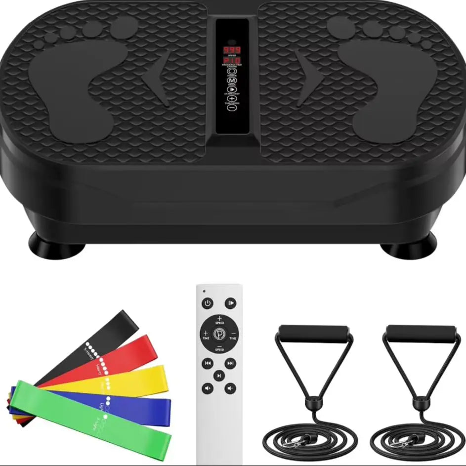 Whole Body Vibration Plate Exercise Machine Remote Control Resistance Bands