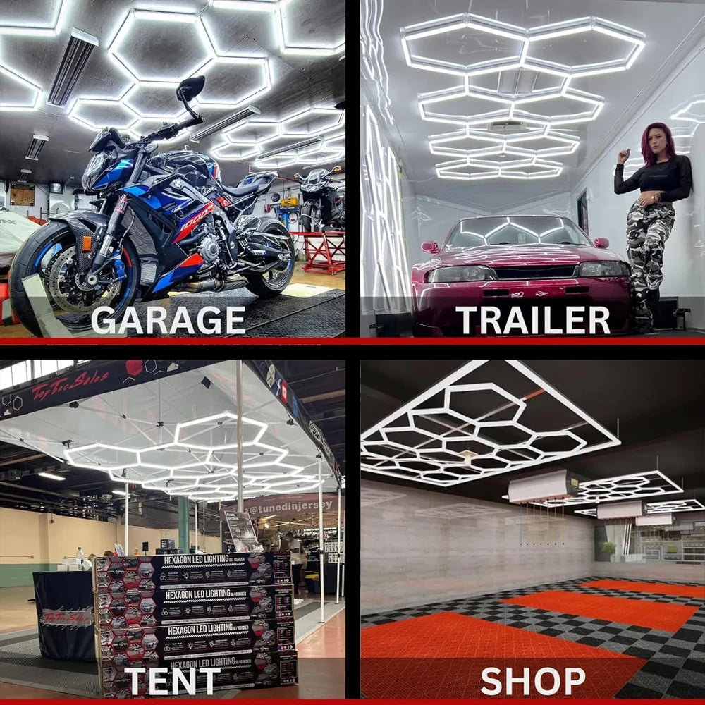 Honeycomb Hexagon LED Panel Light For Garage And Workshop