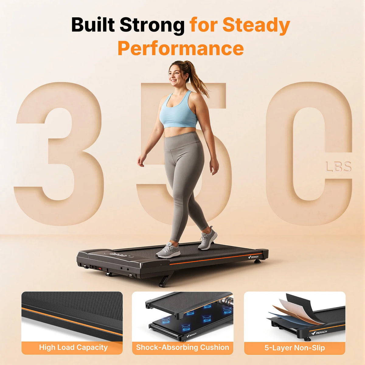 Merach 2in1 Walking Treadmill With Led Display And Bluetooth