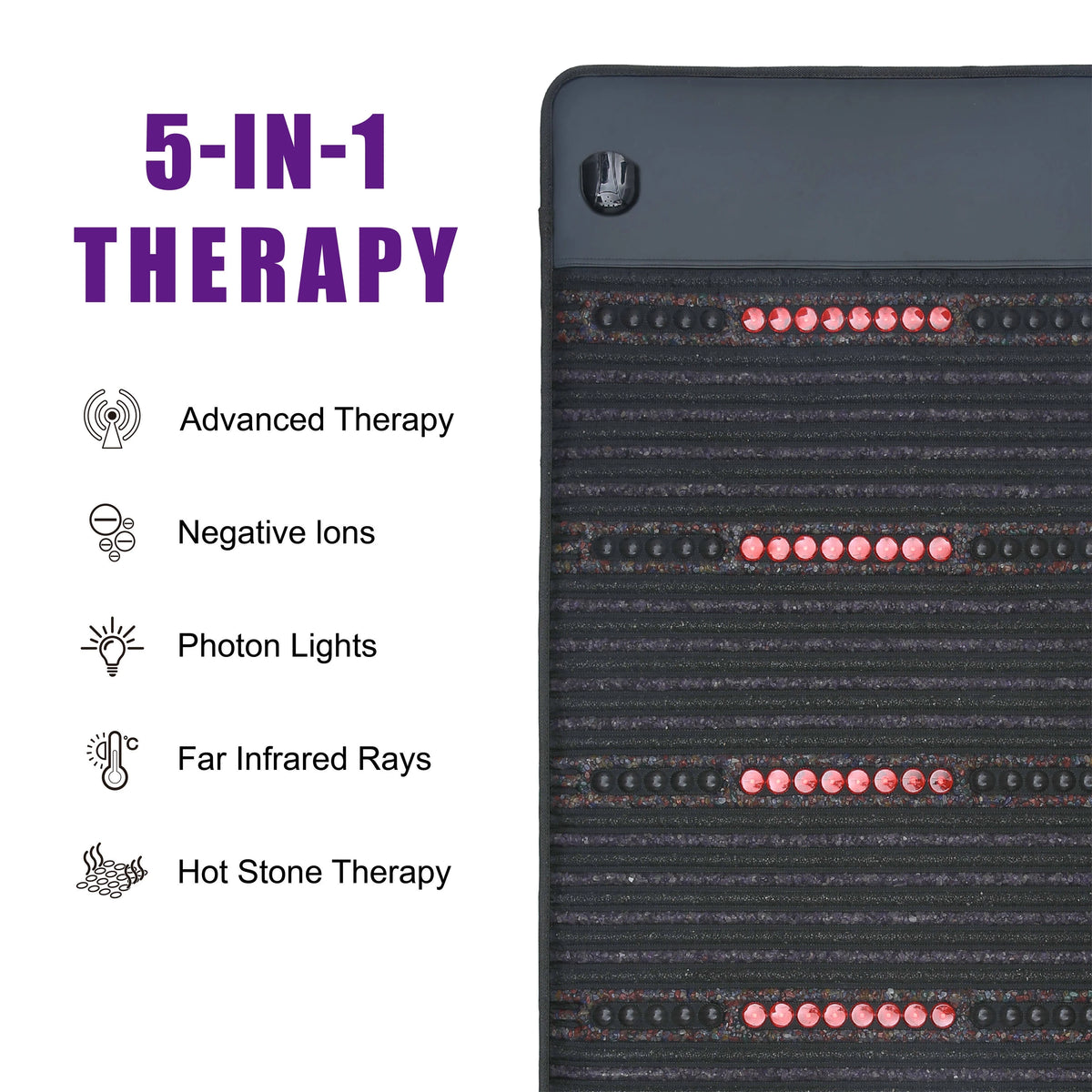 Luxuryade Pemf Amethyst Therapy Cushion With Far Infrared Heating