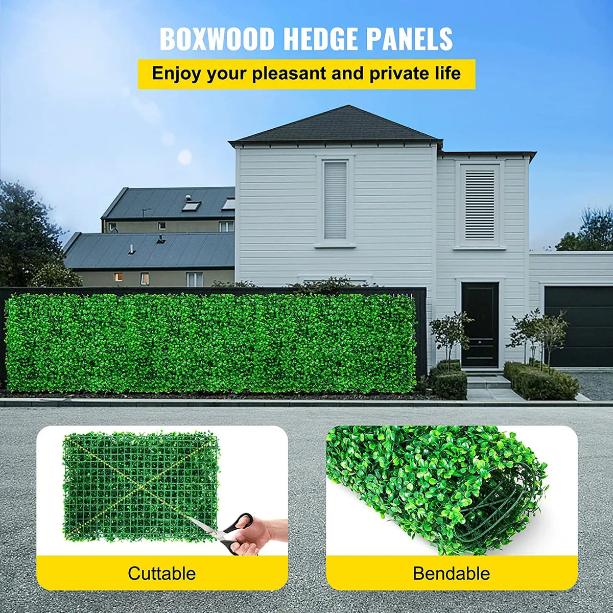 SucceBuy Artificial Boxwood Hedge Wall Panels for Home Decor
