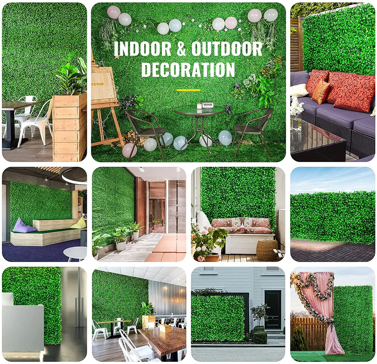 SucceBuy Artificial Boxwood Hedge Wall Panels for Home Decor