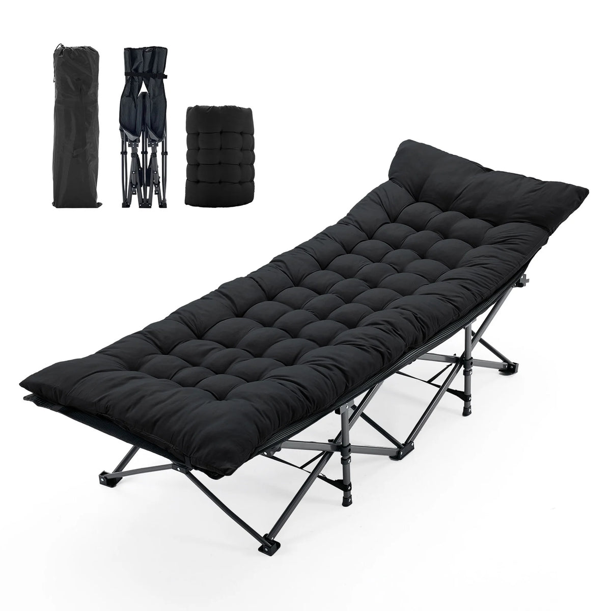 JHK Folding Portable Lounge Chair For Outdoor Camping Relaxation