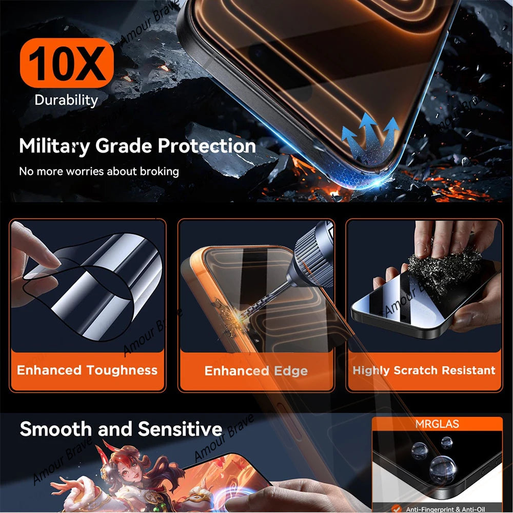 SNQP Privacy Screen Protector For iPhone Dust Free Installation Glass