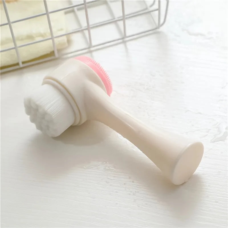 Silicone Double Sided Facial Brush Exfoliating Cleanser For Pore Cleaning