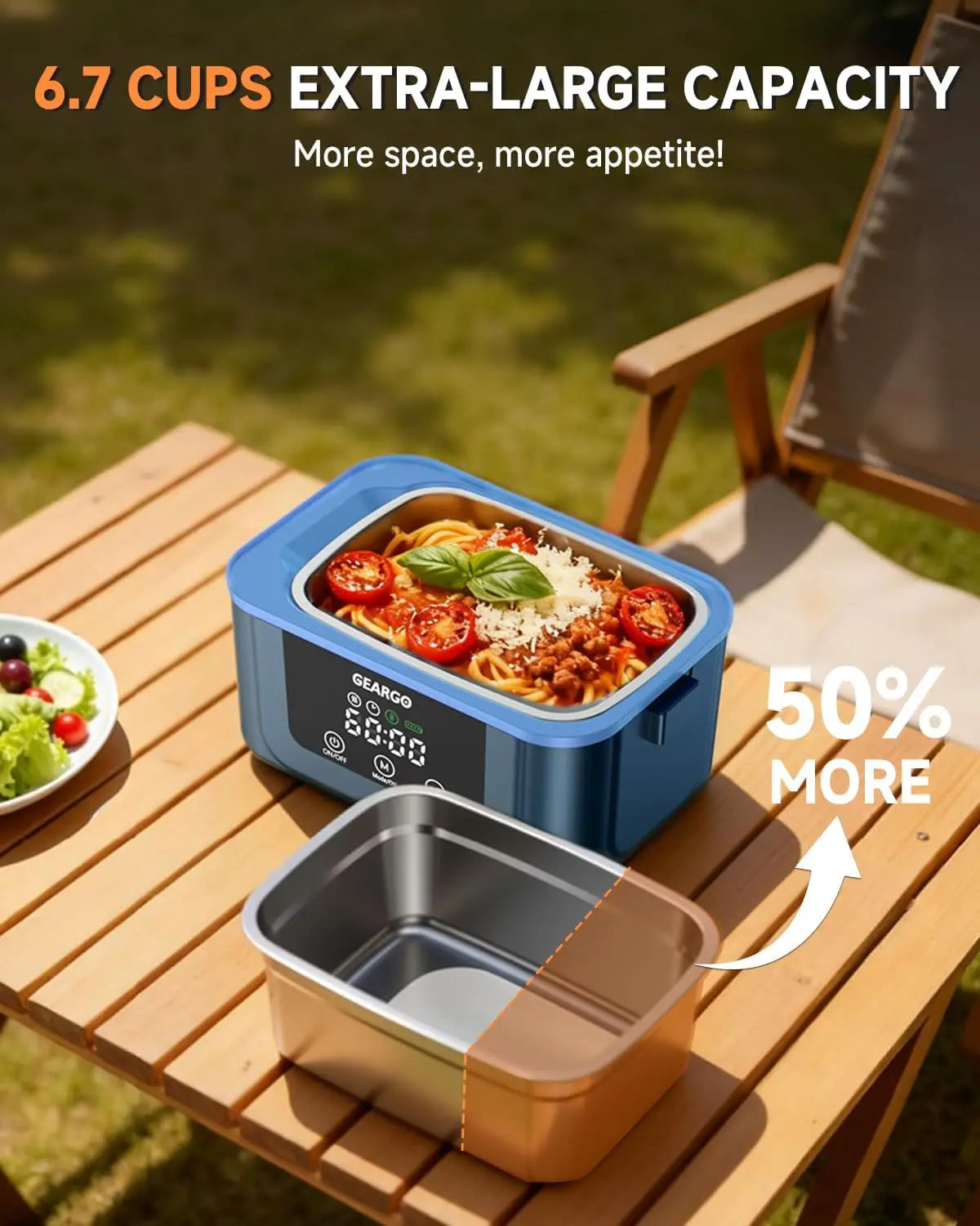 Cordless Rechargeable Electric Self Heating Lunch Box For Daily Carry