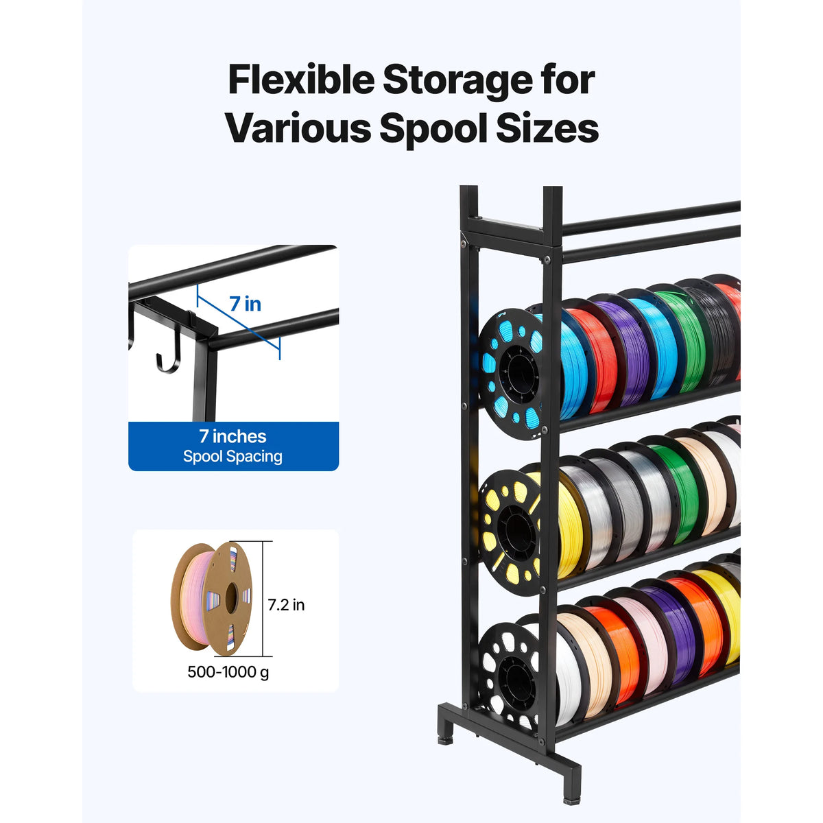 SucceBuy Multi Tier 3D Printer Filament Spool Storage Rack