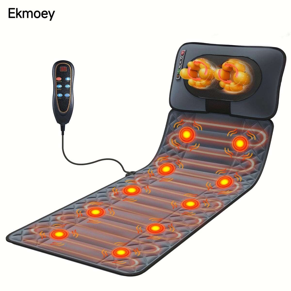 Ekmoey Full Body Shiatsu Massage Mat with 10 Vibration Motors