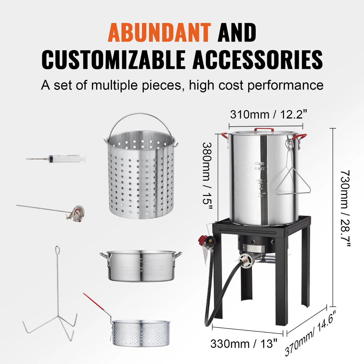 SucceBuy Propane Turkey Fryer Outdoor Deep Frying Cooker Set