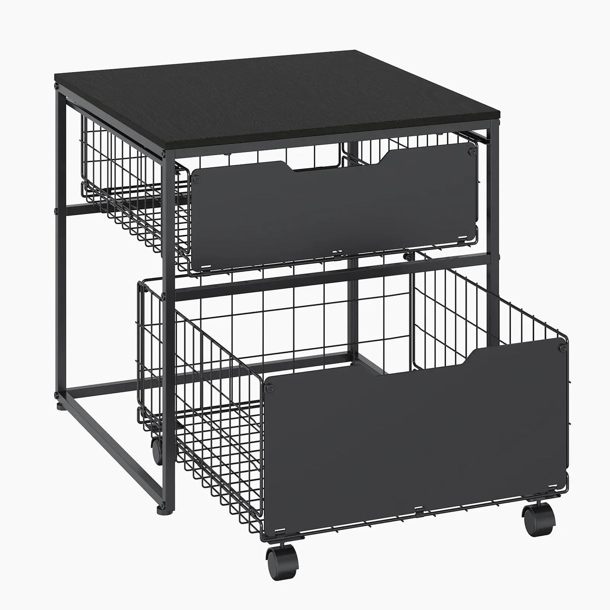 HiMISS Rolling Mini Fridge Stand With Pull Out Storage Baskets