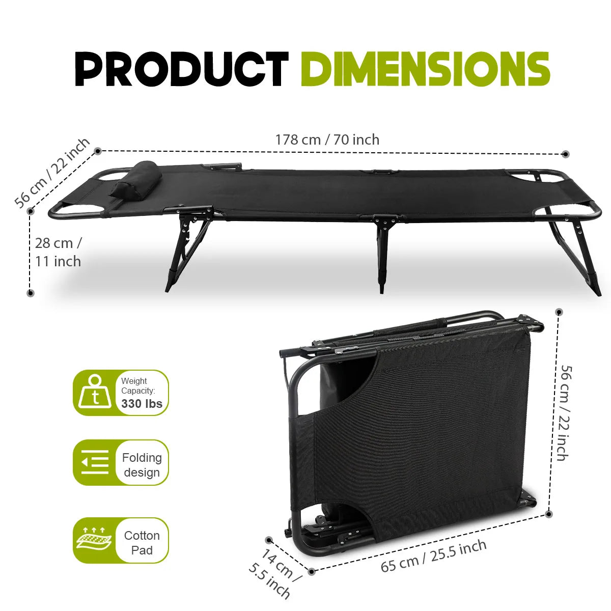 Portable Folding Camping Lounge Chair With Adjustable Backrest Design