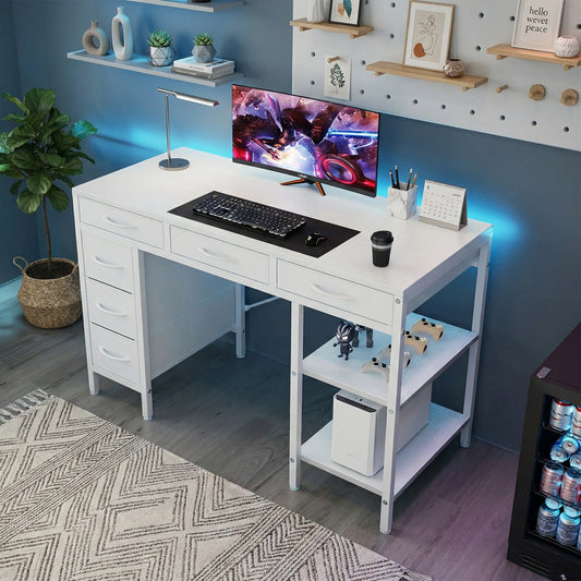 MCQ Office Computer Desk With Storage Shelves And Drawers