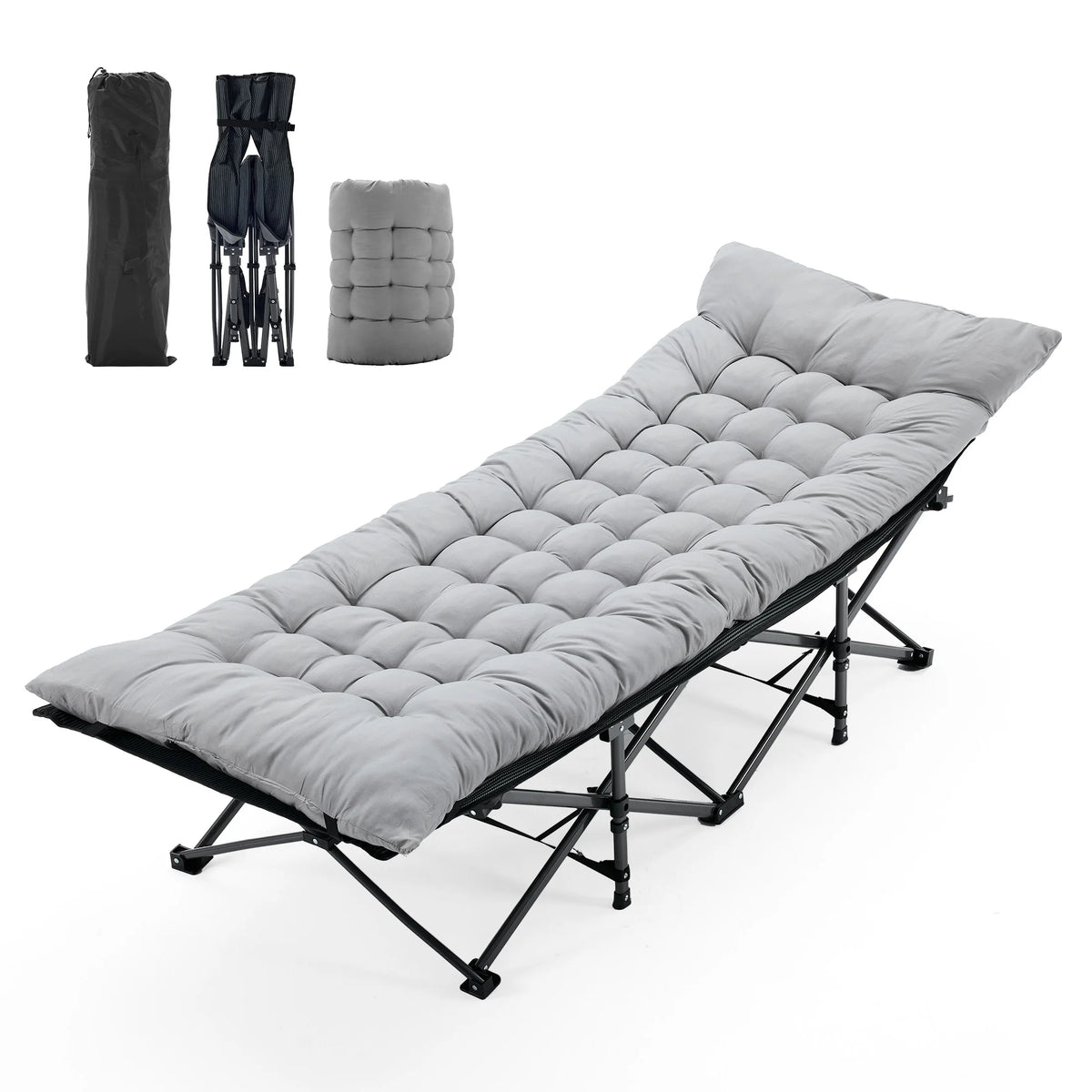 JHK Folding Portable Lounge Chair For Outdoor Camping Relaxation
