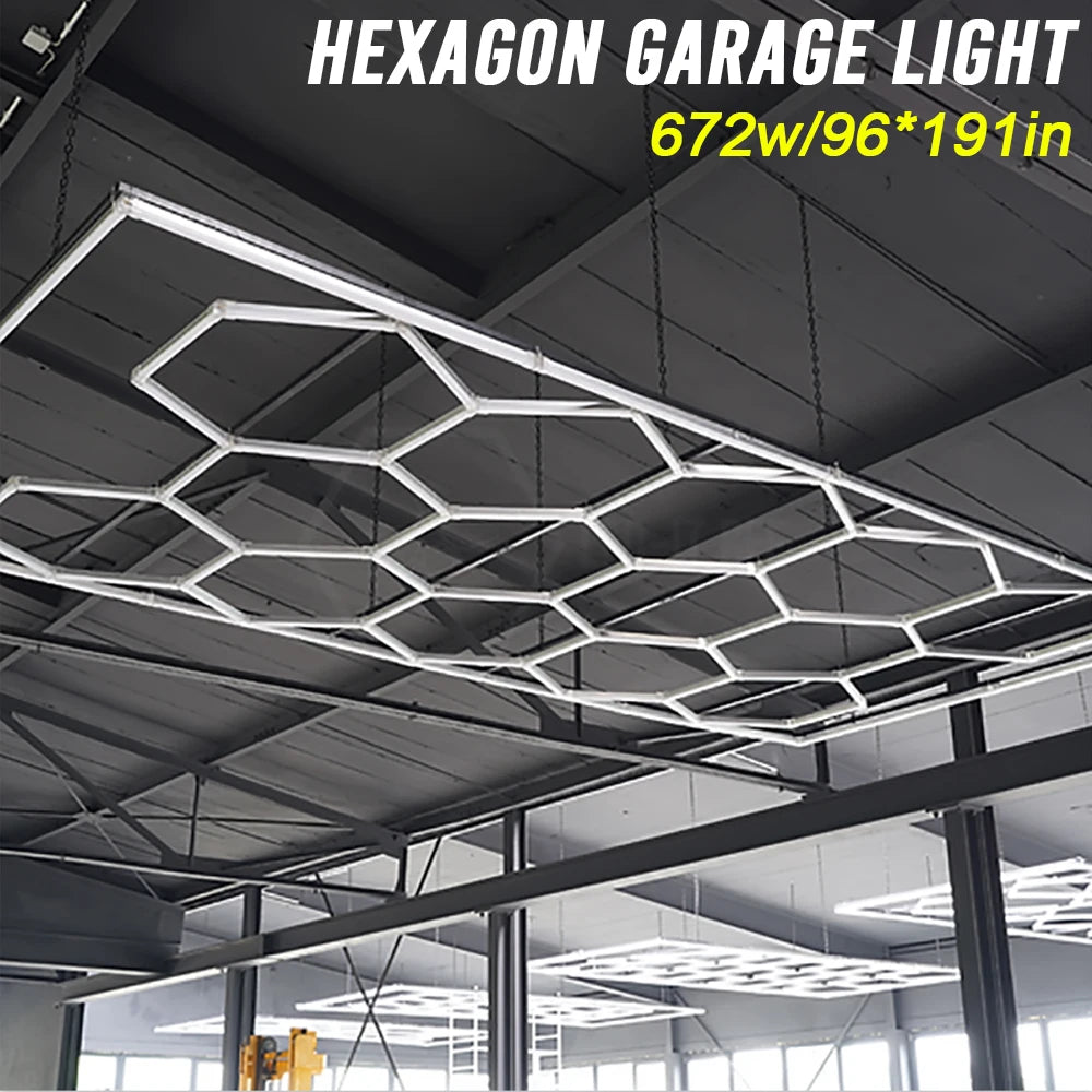 Honeycomb Hexagon LED Panel Light For Garage And Workshop