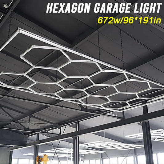 Honeycomb Hexagon LED Panel Light For Garage And Workshop