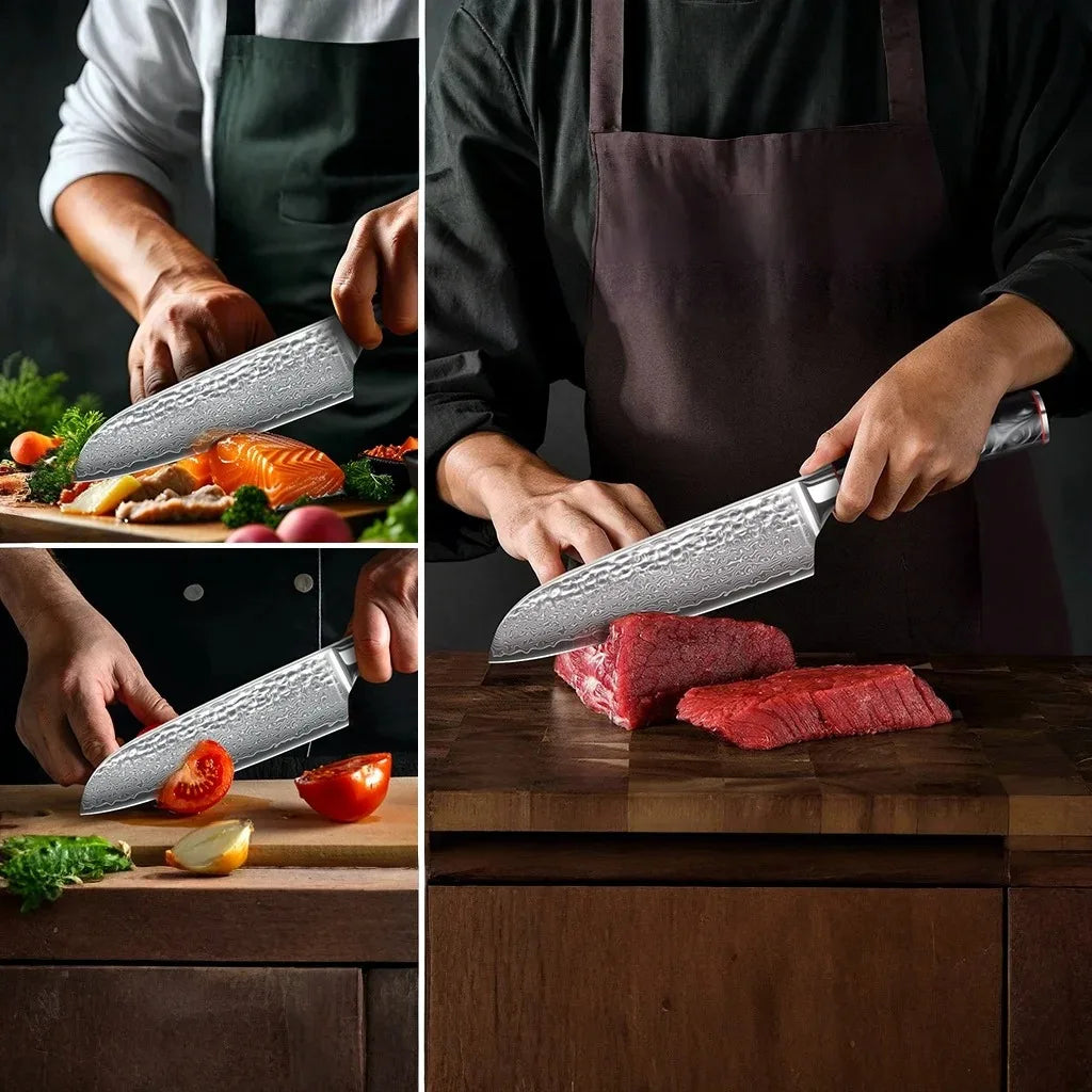 Woodfone Damascus Steel Kitchen Knife For Professional Culinary Work