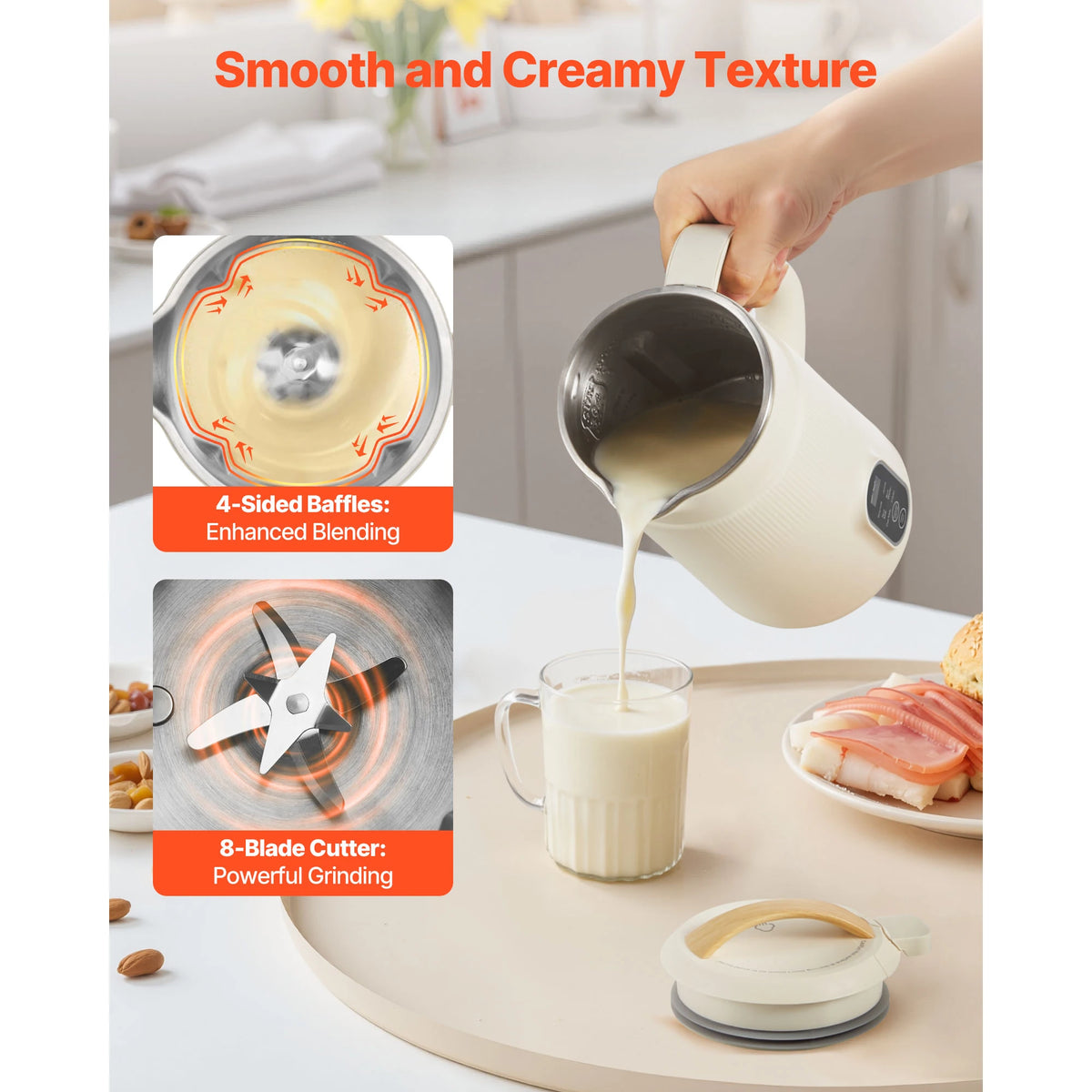 Vevor 8-In-1 Electric Nut Milk Maker With Auto Clean Cycle