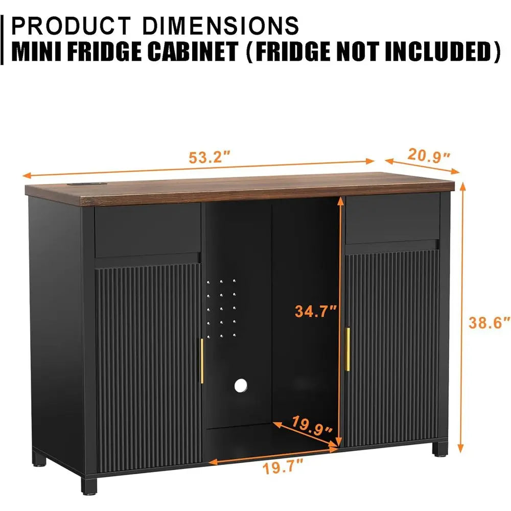 Modern Coffee Bar Cabinet With Wine Storage Shelves