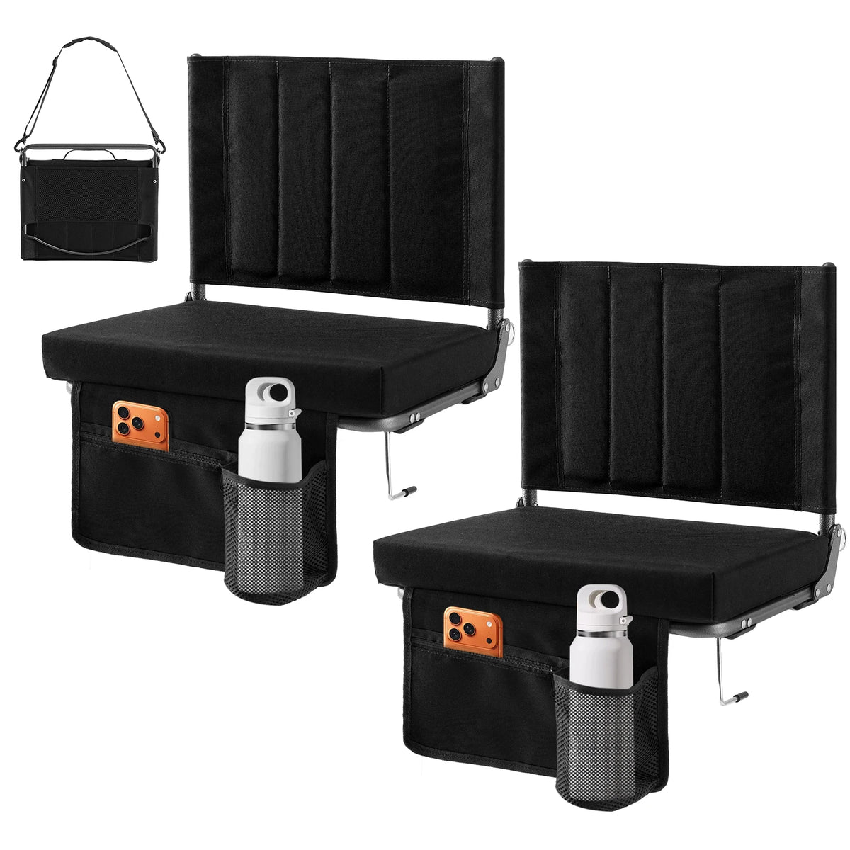 JHK Outdoor Foldable Chair With Back Support And Padded Seat