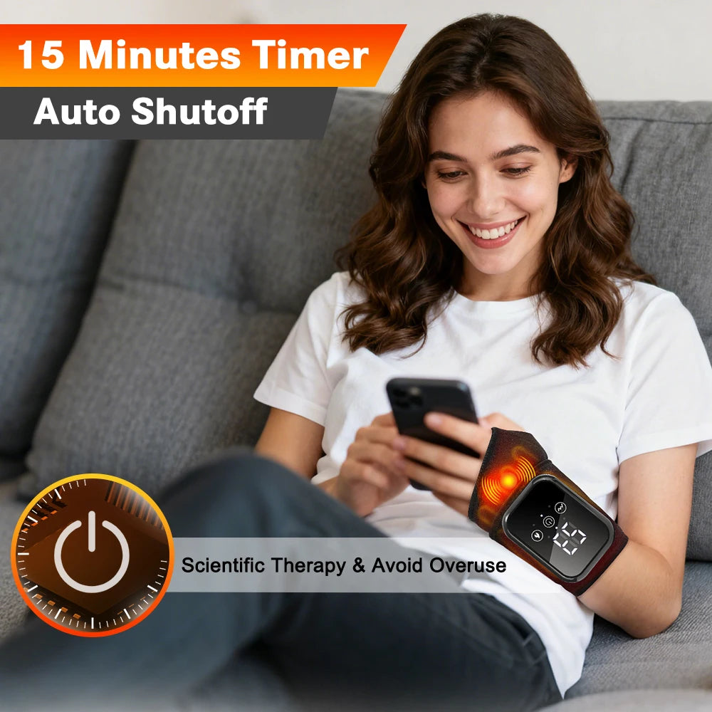 Agdoad Electric Heating Wrist Massager With Vibration And Heat Therapy