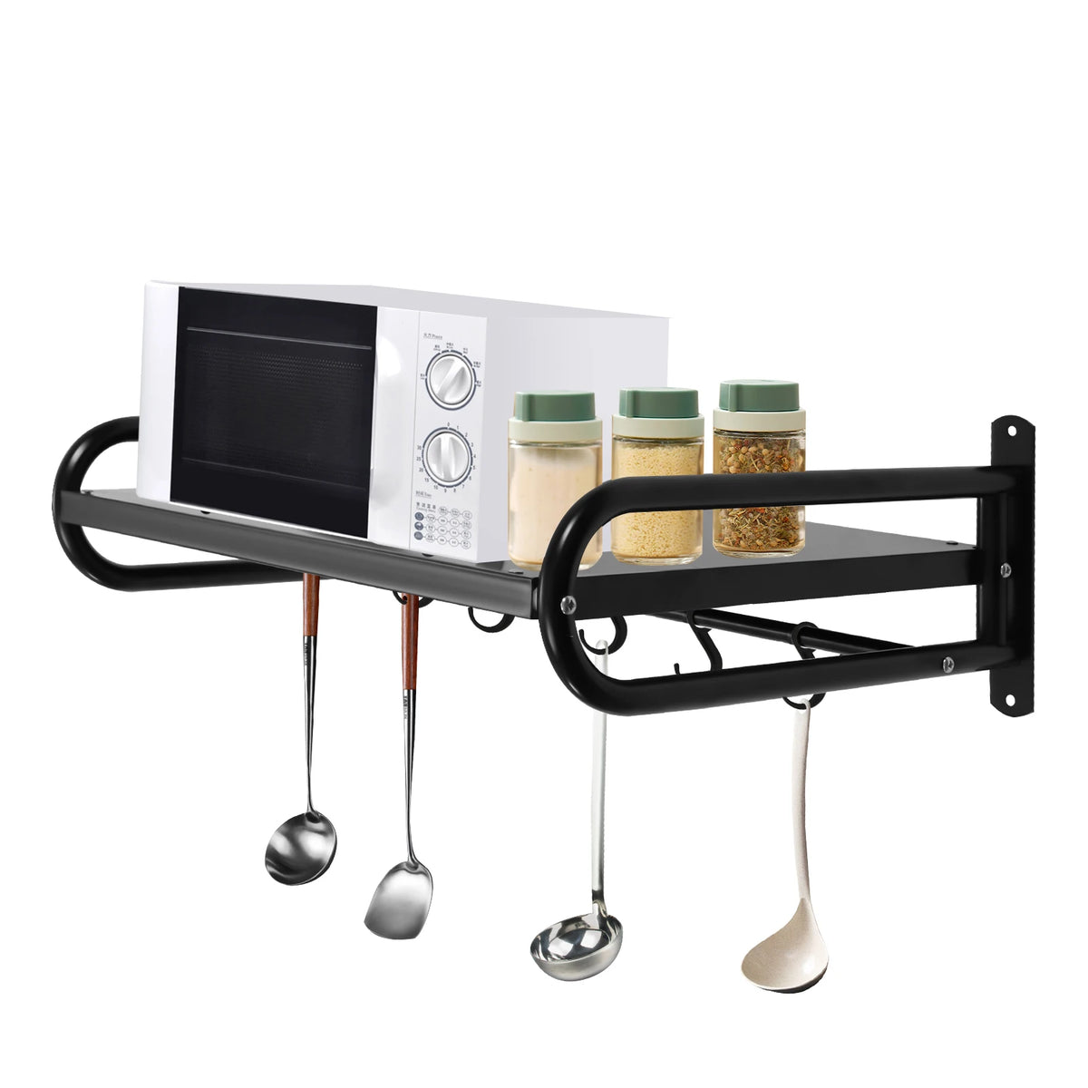 Premium Carbon Steel Wall Mount Shelf For Kitchen Microwave Storage