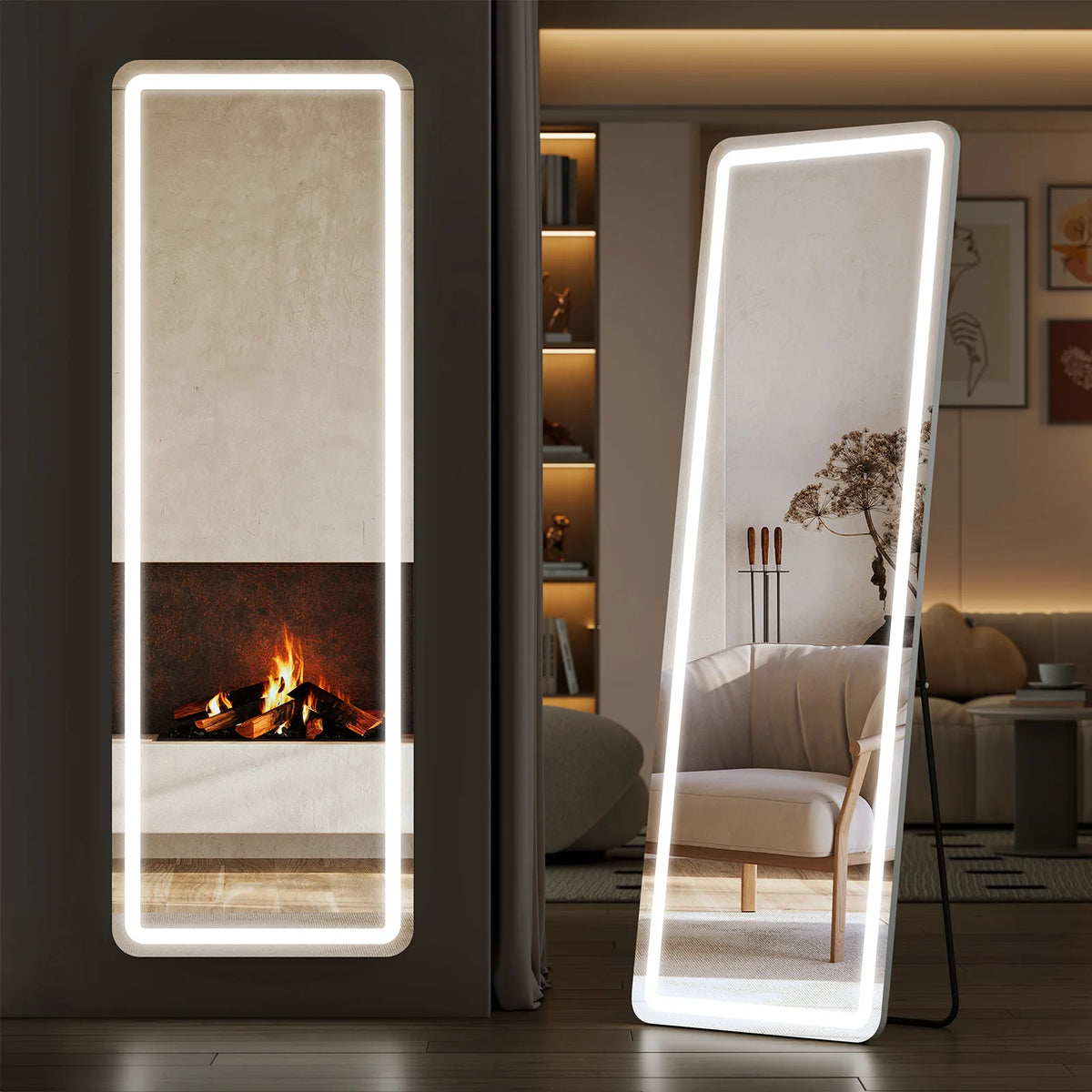 MCQ Full Length Floor Mirror Shatterproof Glass Aluminum Wall Frame