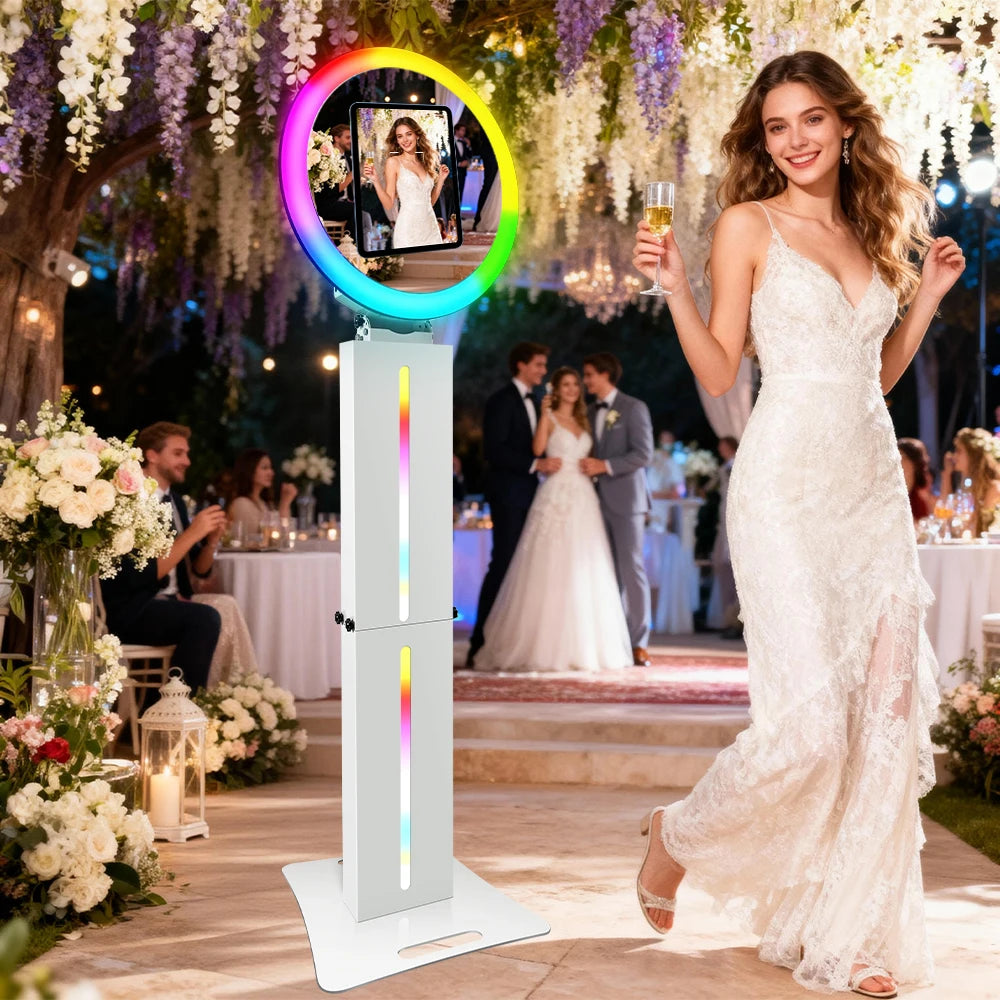 Portable iPad Photobooth Stand With LED Ring Light For Party Events