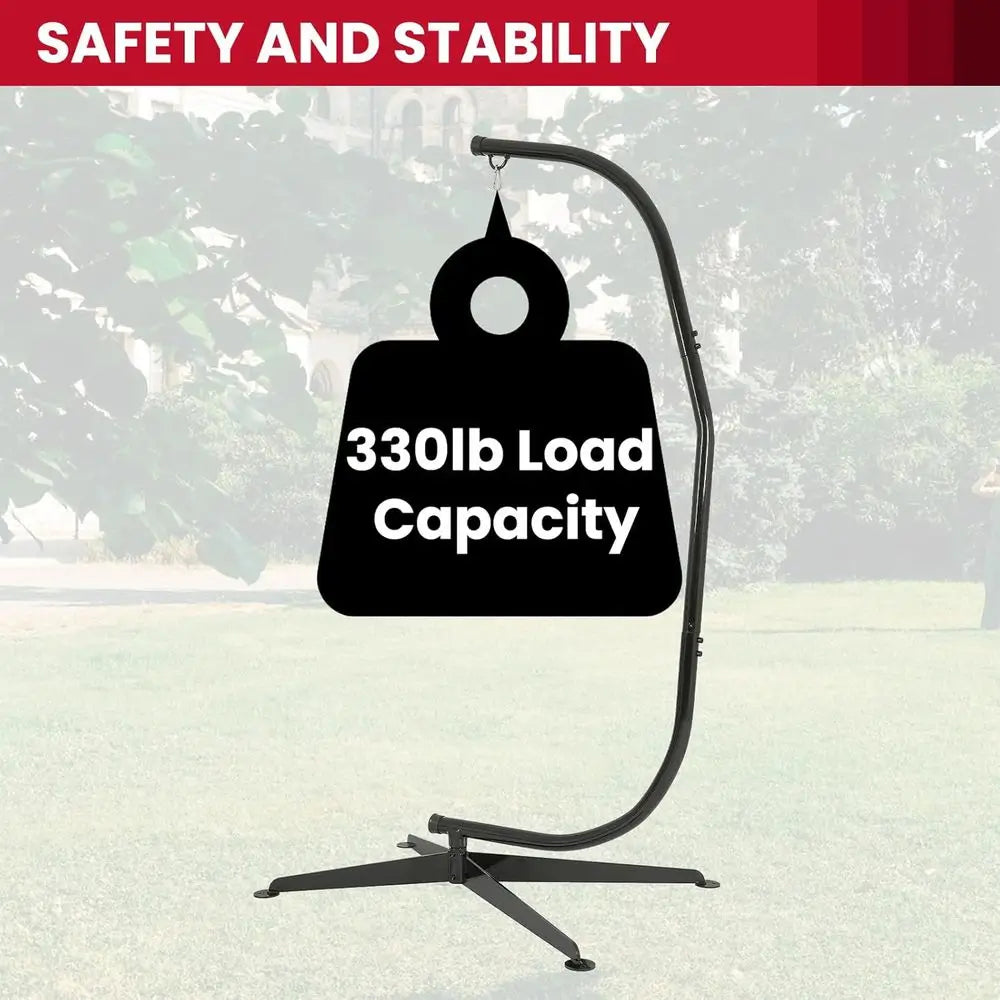 Heavy Duty Steel C Shape Hanging Chair Stand For Outdoor Porch