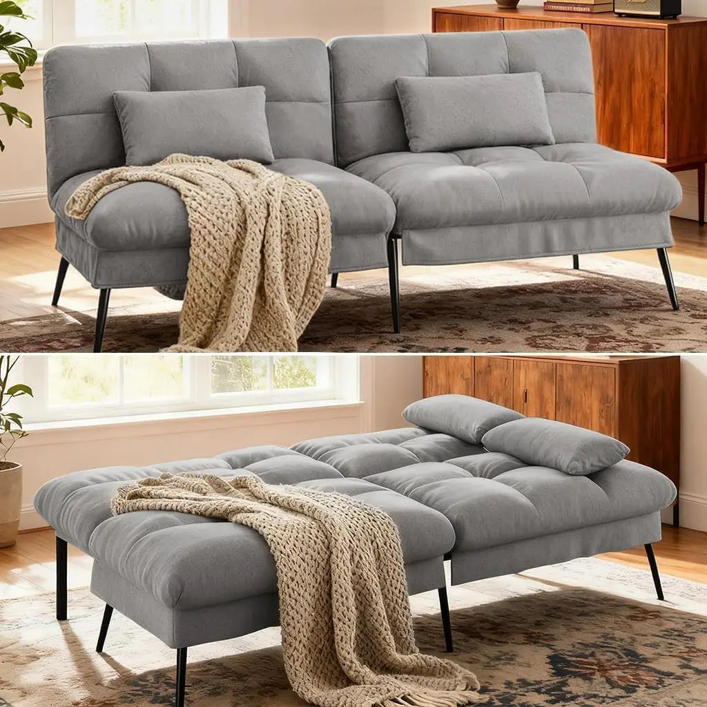 Comhoma Convertible Futon Sofa Bed With Adjustable Backrest Support