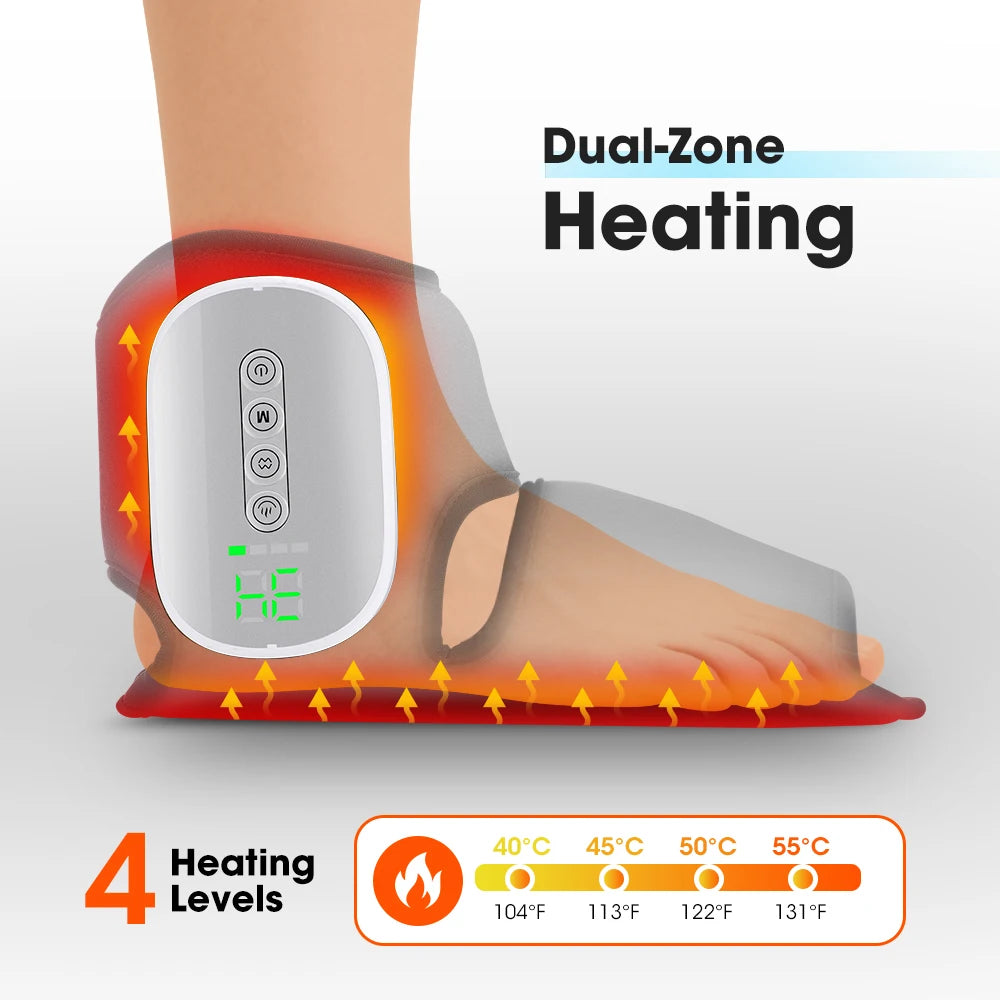 Hailicare Dual Airbag Ankle Massager With Heat And Compression