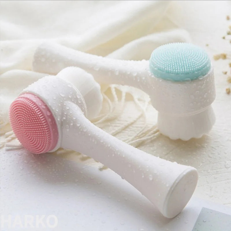 Silicone Double Sided Facial Brush Exfoliating Cleanser For Pore Cleaning