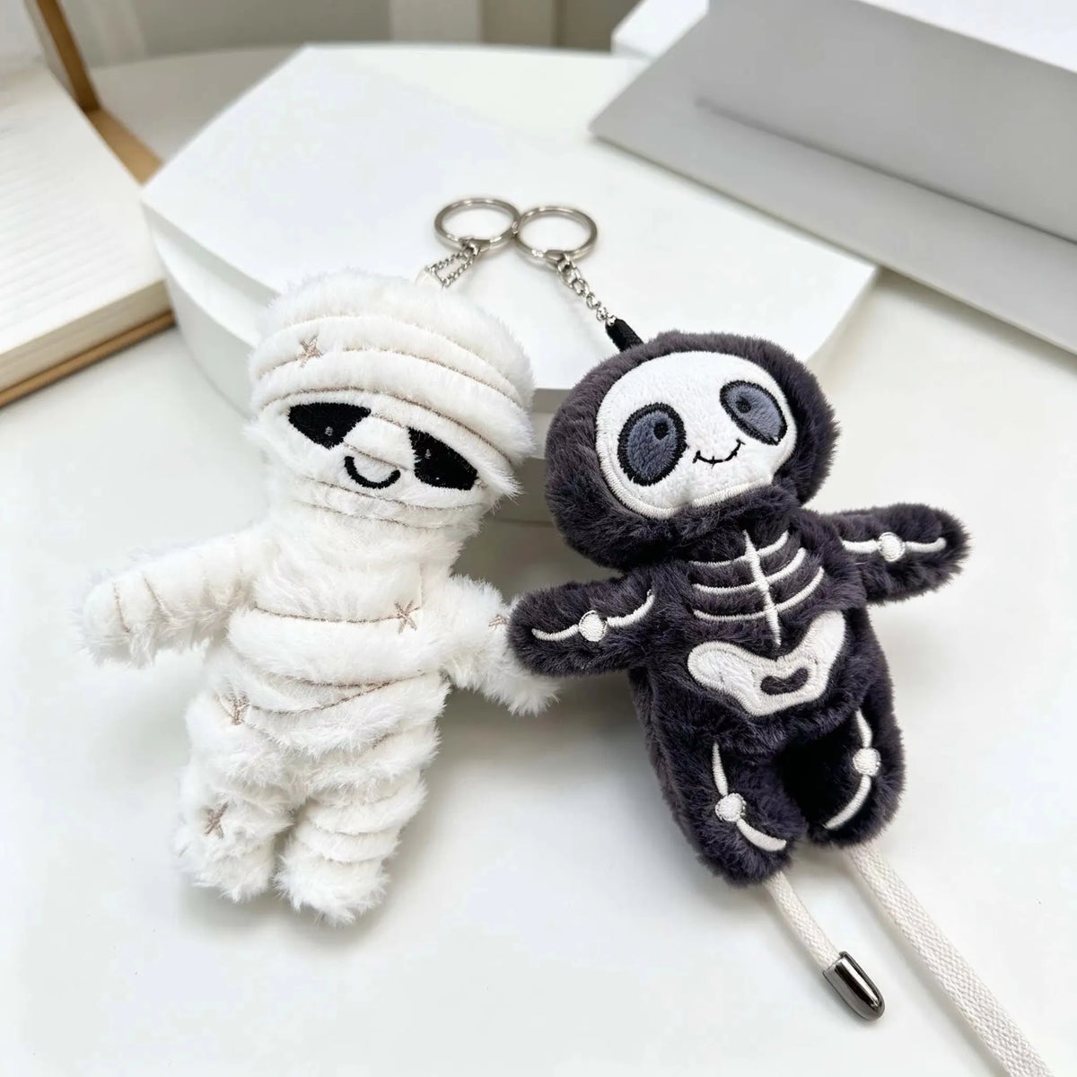 Cute Mummy Skeleton Plush Keychain Halloween Bag Pendant Gift