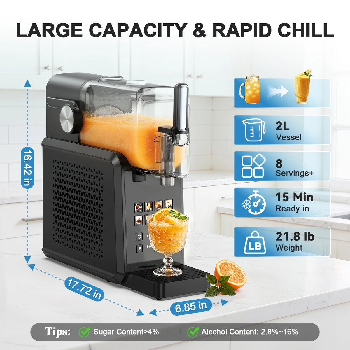 2 In 1 Slushie Machine Frozen Drink Maker With Auto Cleaning