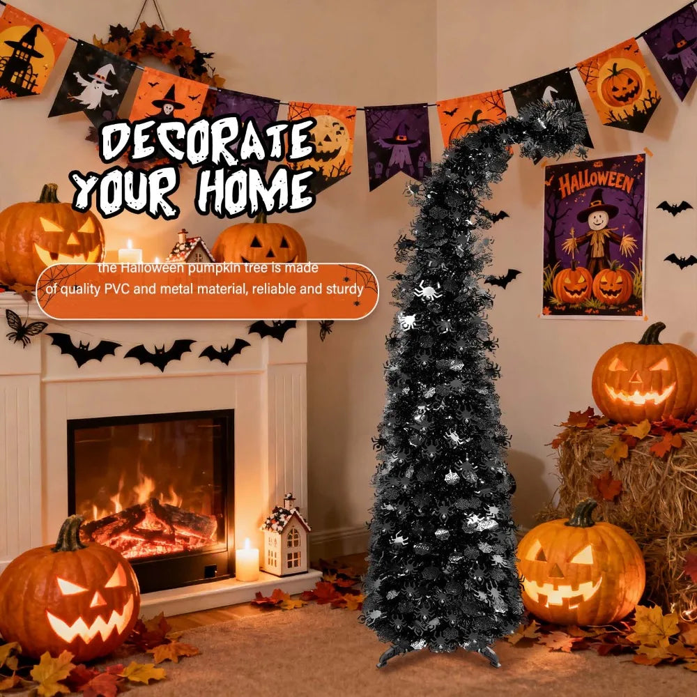 HATISAN Collapsible Artificial Christmas Tree for Holiday and Halloween Decor