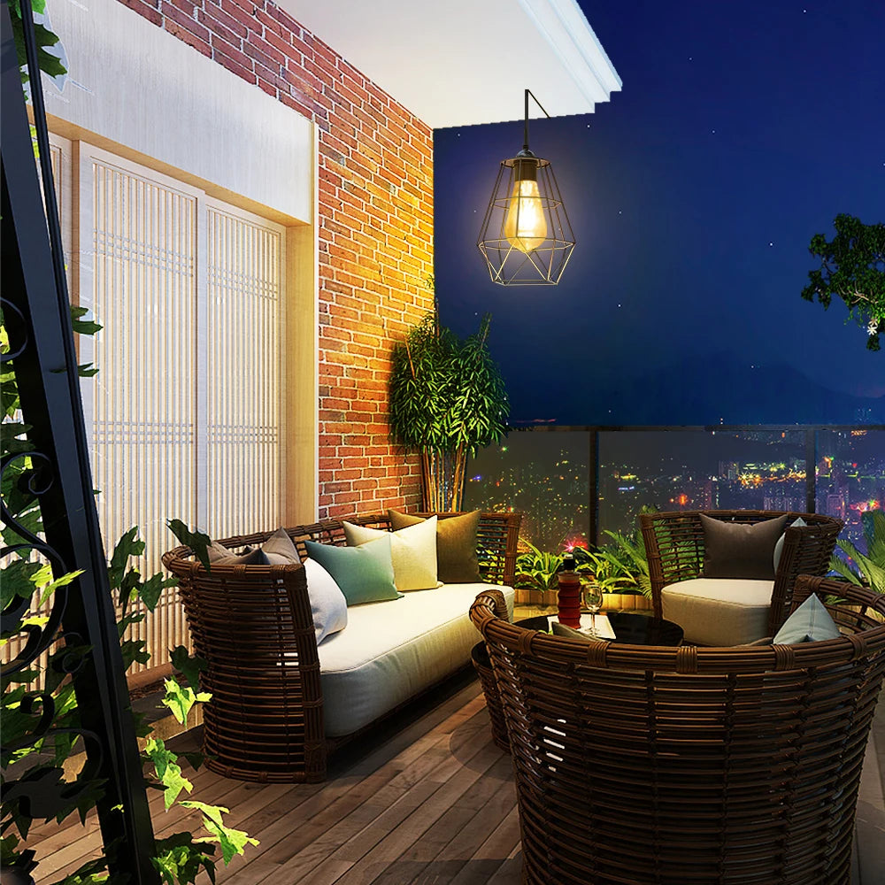 Intelamp Dimmable Solar Pendant Lights Waterproof Indoor Outdoor