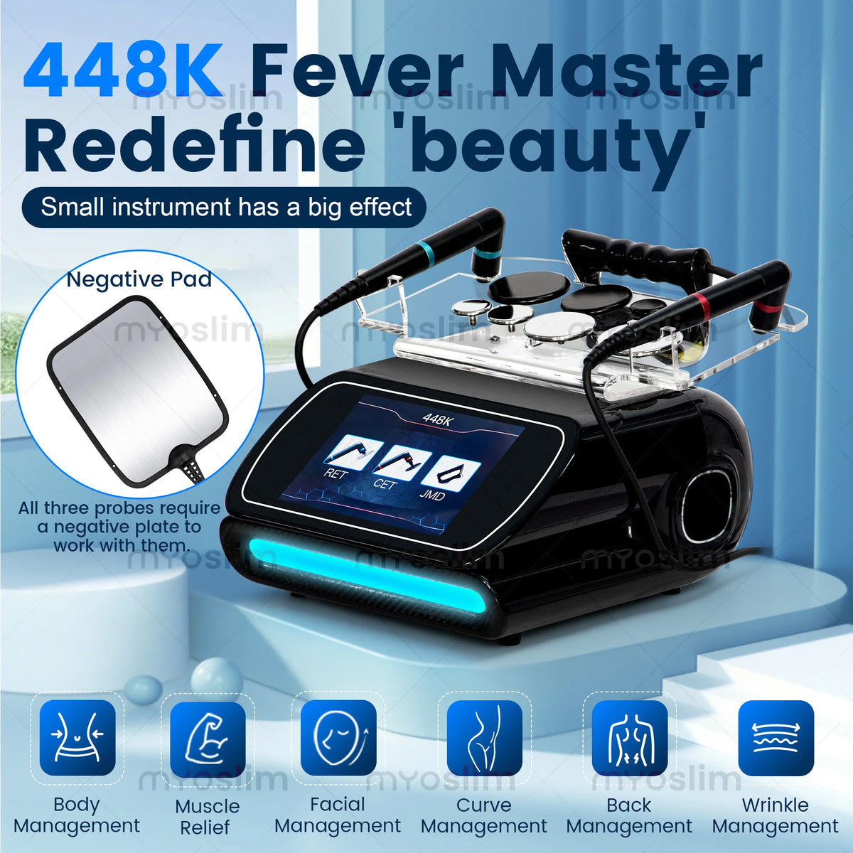 448KHZ Indiba Tecar Therapy Machine CET RET Diathermy RF Physiotherapy Equipment Skin Tightening Body Slimming Anti Aging Pain