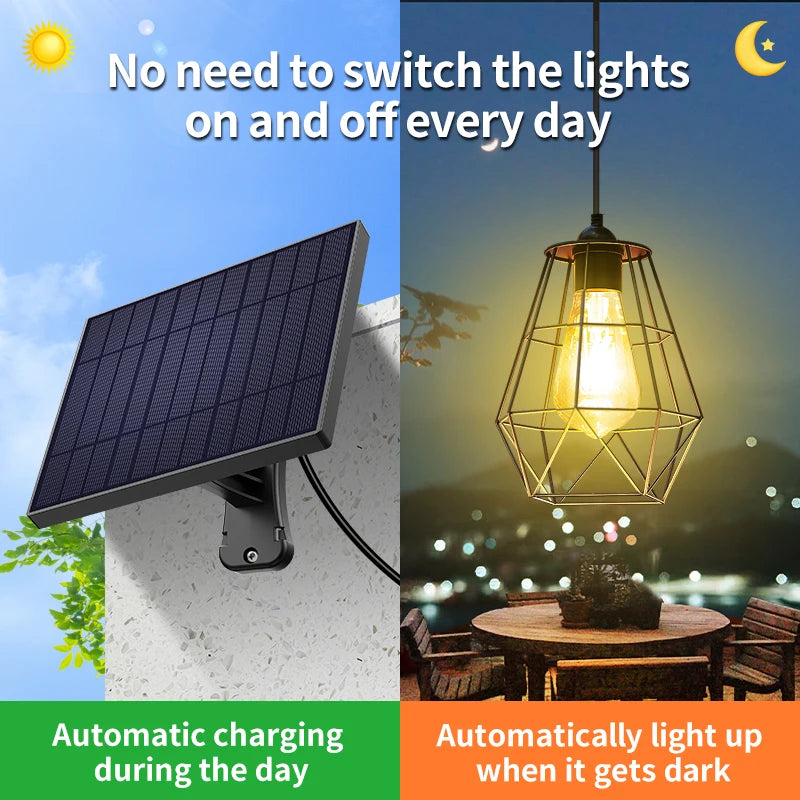 Intelamp Dimmable Solar Pendant Lights Waterproof Indoor Outdoor