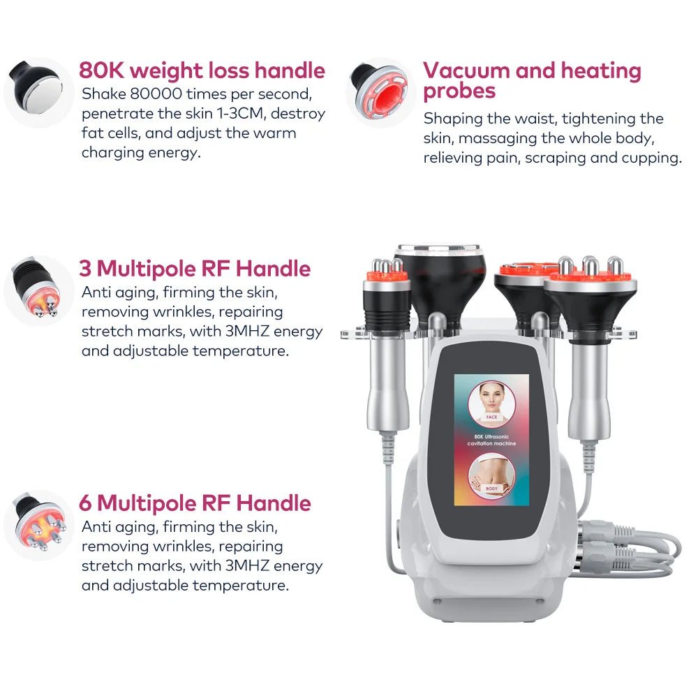 4 In 1 Ultrasonic Cavitation Facial Massager Body Slimming Device