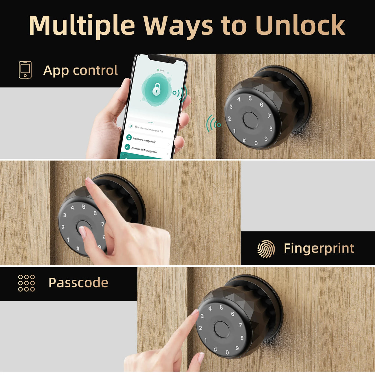 Viladepot Bluetooth Smart Door Lock Fingerprint Passcode App Control